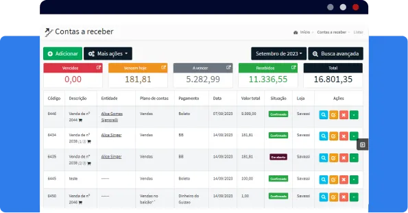 Controle de contas a receber