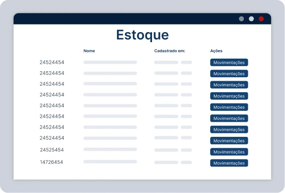 Software Para Loja De Cosméticos tela de estoque - exemplo