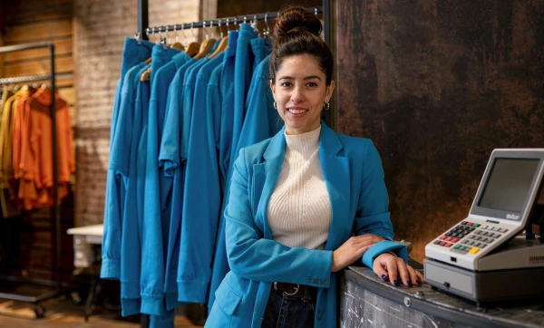 Como fechar o caixa da loja de roupas mais rápido (sem conferir nota por nota) Gerente de loja de Roupas ao lado do caixa executando fechamento do mesmo representando: Como fechar o caixa da loja de roupas mais rápido (sem conferir nota por nota).