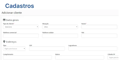Demonstração de Módulo de Cadastros