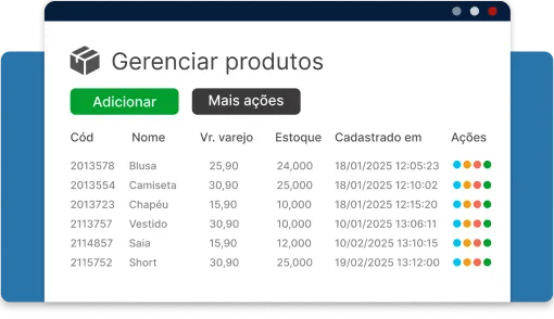 gerenciar produtos